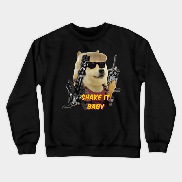 Doge Nukem Crewneck Sweatshirt by RKBJJ